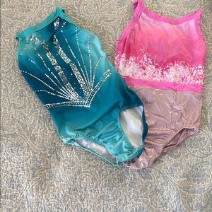Teal and Pink Gymnastics Leotards
